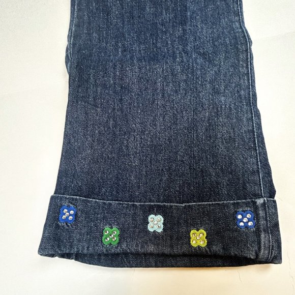 NWT Gymboree Fashion Flower Cuffed Denim Pant & Ruffle Top Size 10 - Picture 3 of 8